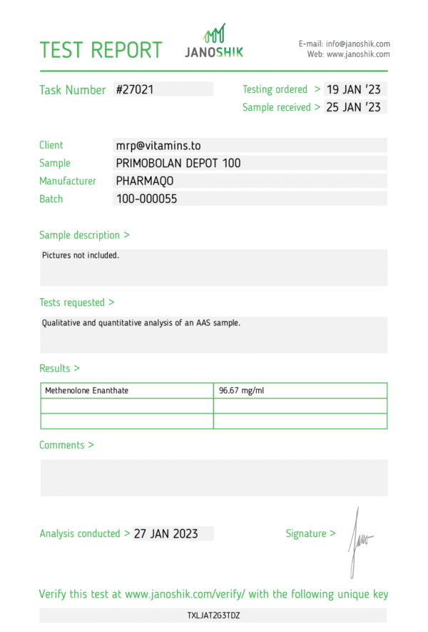 Pharmaqo Labs Primobolan Depot - Image 3