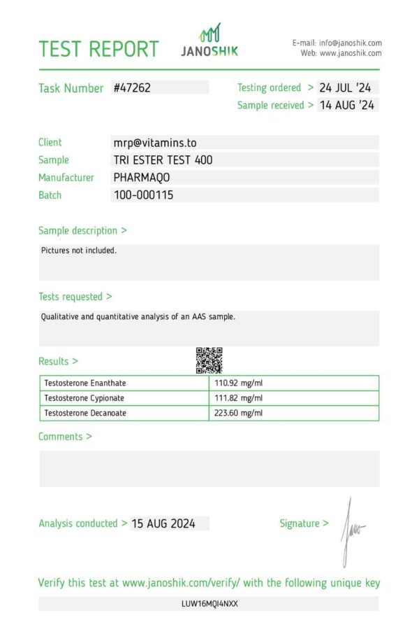 Pharmaqo Labs Tri Ester Test 400 - Image 3